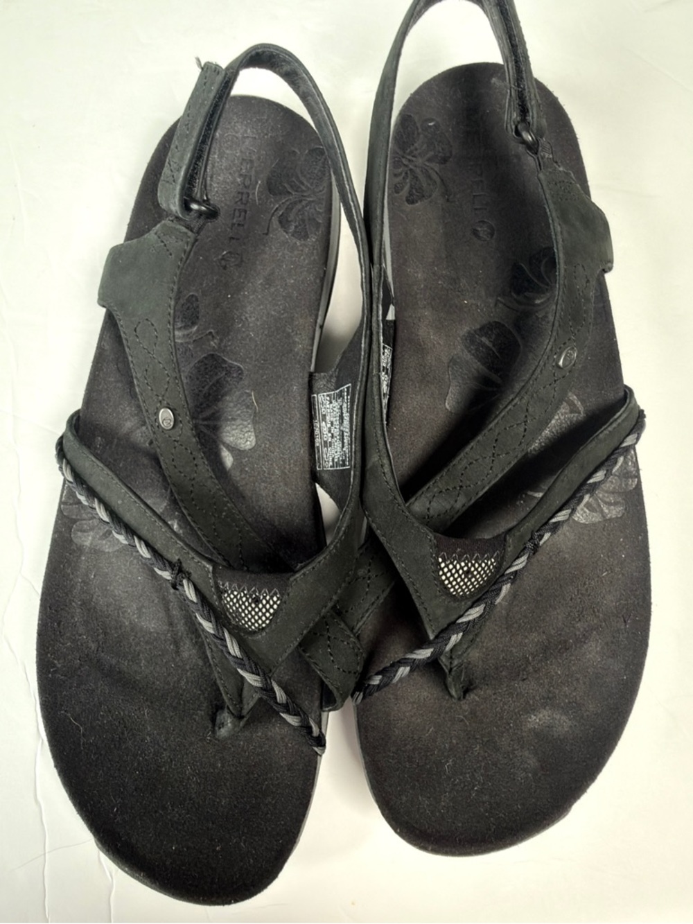 Merrell Black Braided Slingback Sandals